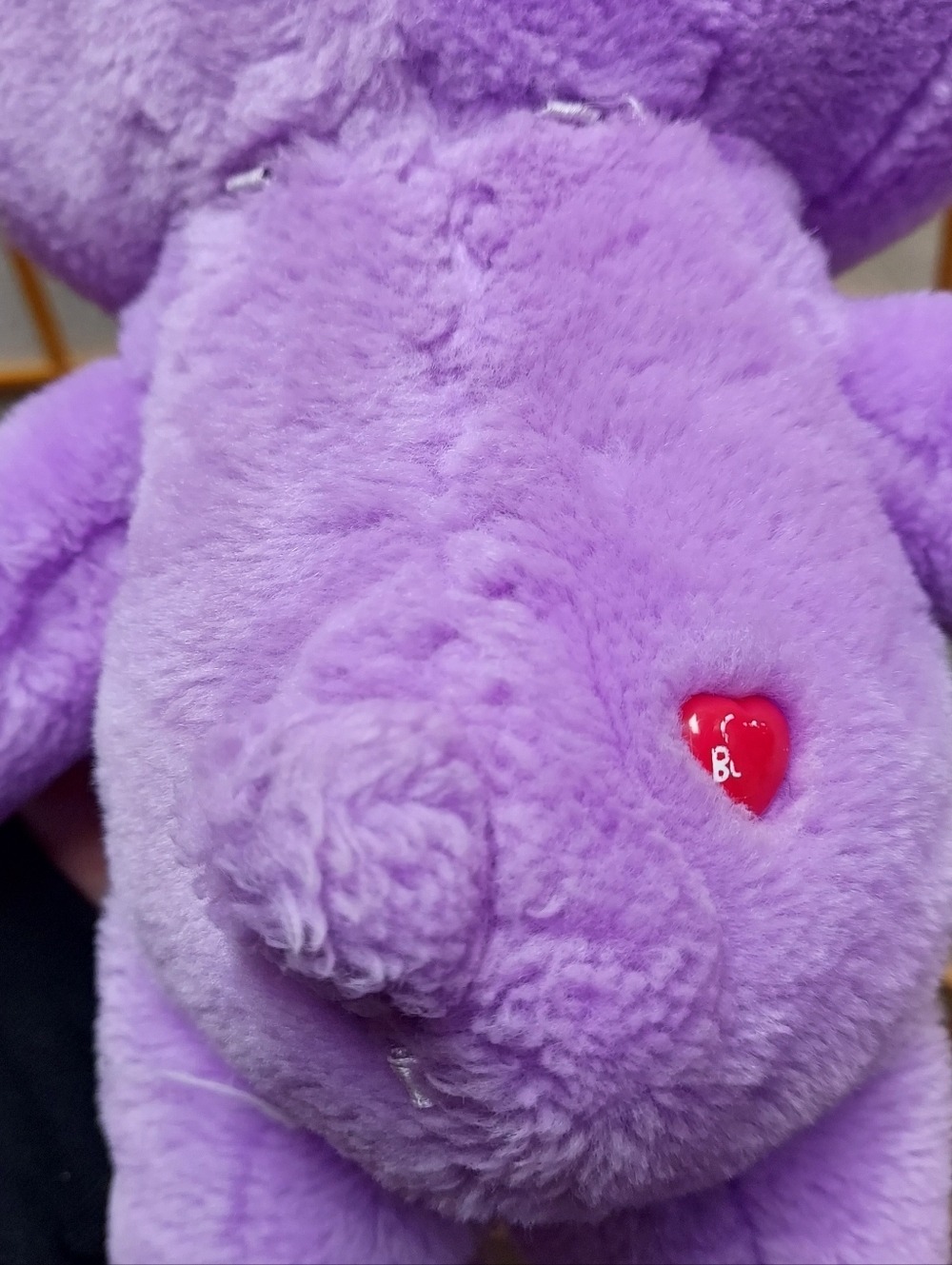 🔮🧸🍭 Y2K Care Bears Share Bear Two Lollipops Purple Plushie Good Condition - Picture 4 of 4